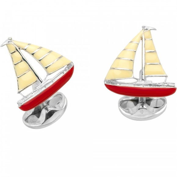 Deakin & Francis Sailboat Sterling Cufflinks Made in England!